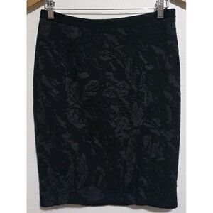 NEW Eileen‎ Fisher XS Stretchy Pencil Skirt Crinkled Black Pull On Wool Blend